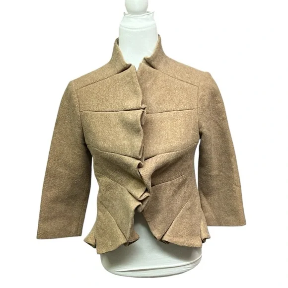 Tabitha Ruffled Wool Blend Jacket - Picture 1 of 5
